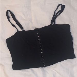 Black crop top w adjustable straps